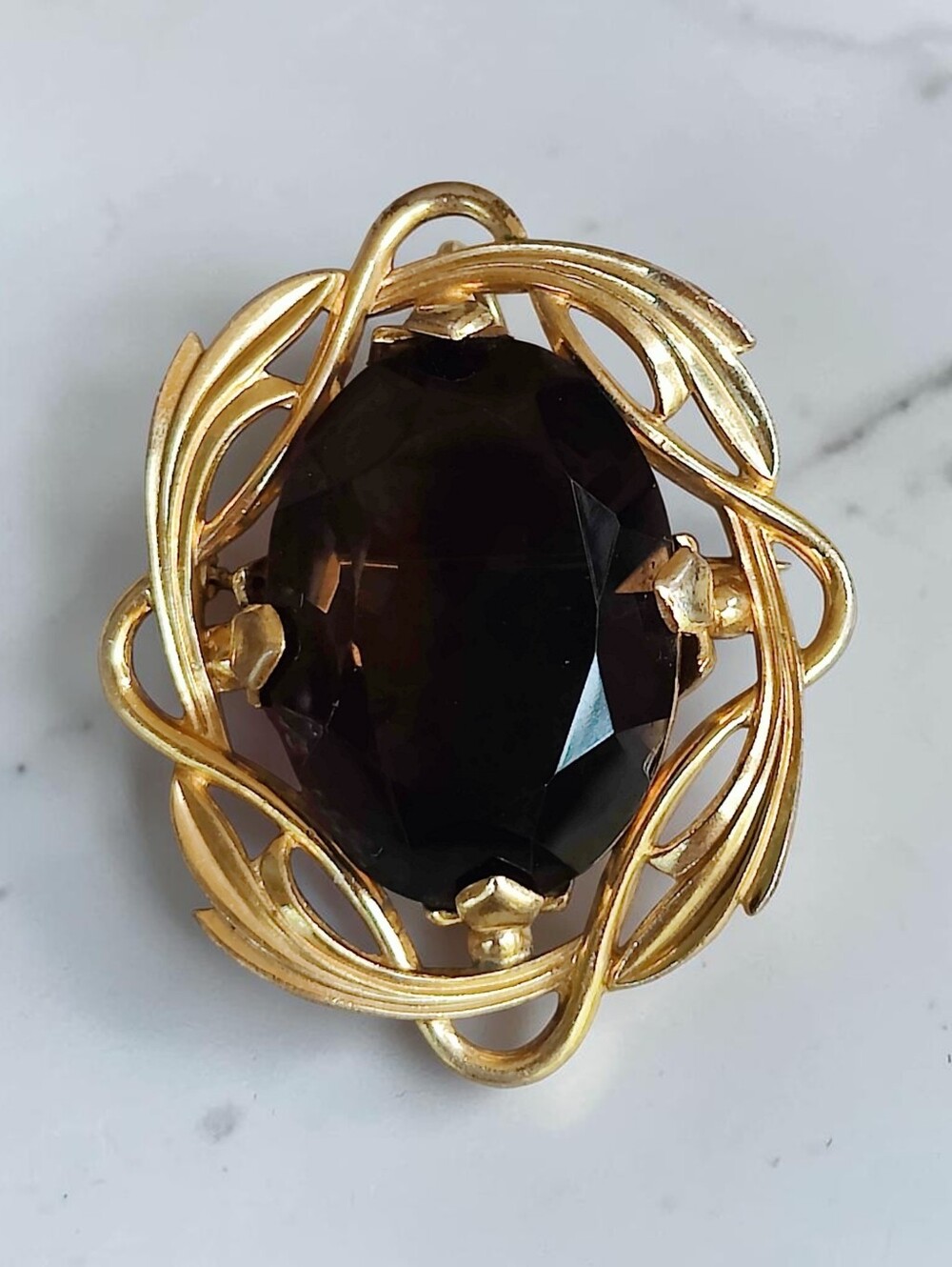 Vintage 12K GF Winard Smokey Topaz Pendant